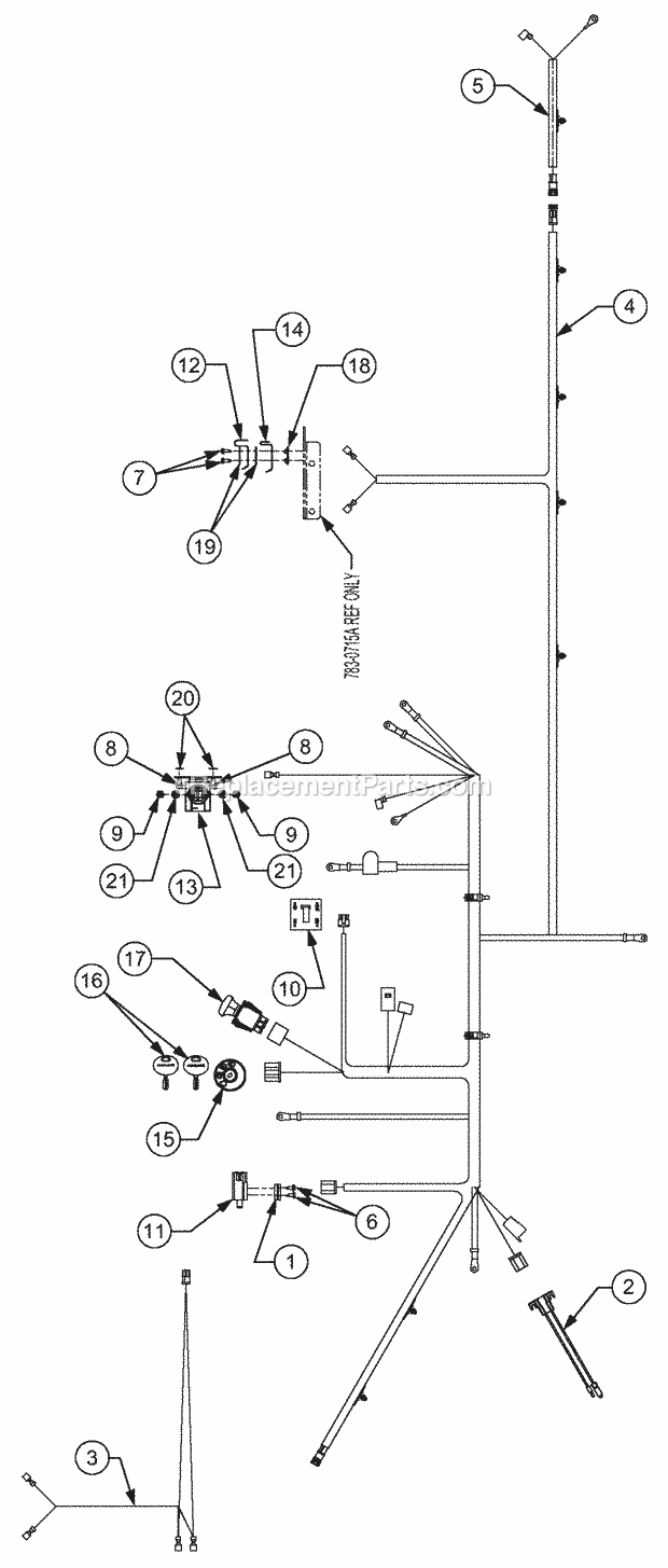 Electrical System Diagram and Parts List for 1529 13A-261H100 Cub Cadet Lawn Tractor